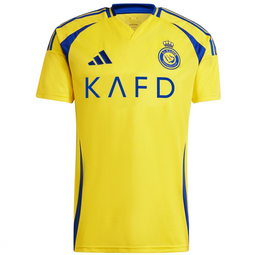 Women Football Fay Al-Harbi #4 Yellow Blue Home Jersey 2024/25 T-Shirt