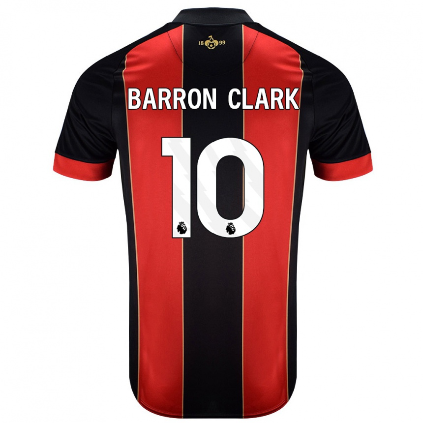 Women Football Molly Barron-Clark #10 Red Black Home Jersey 2024/25 T-Shirt