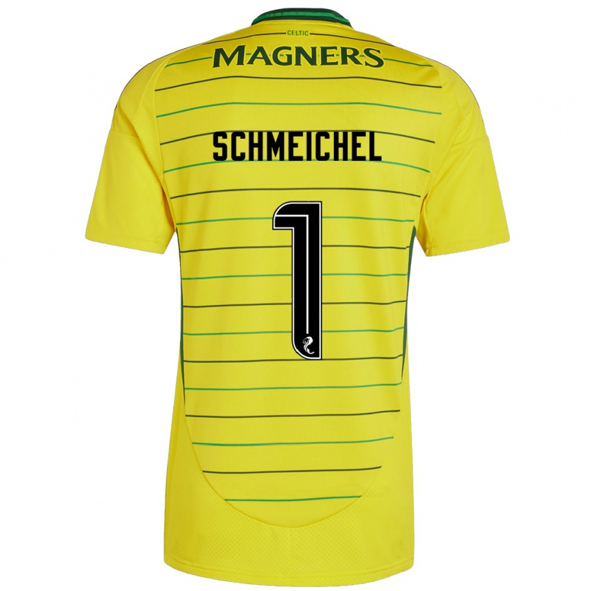 Women Football Kasper Schmeichel #1 Yellow Away Jersey 2024/25 T-Shirt