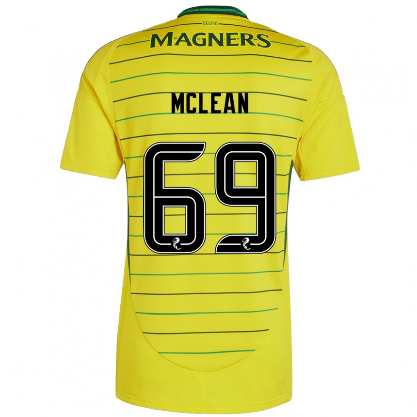 Women Football Kai Mclean #69 Yellow Away Jersey 2024/25 T-Shirt