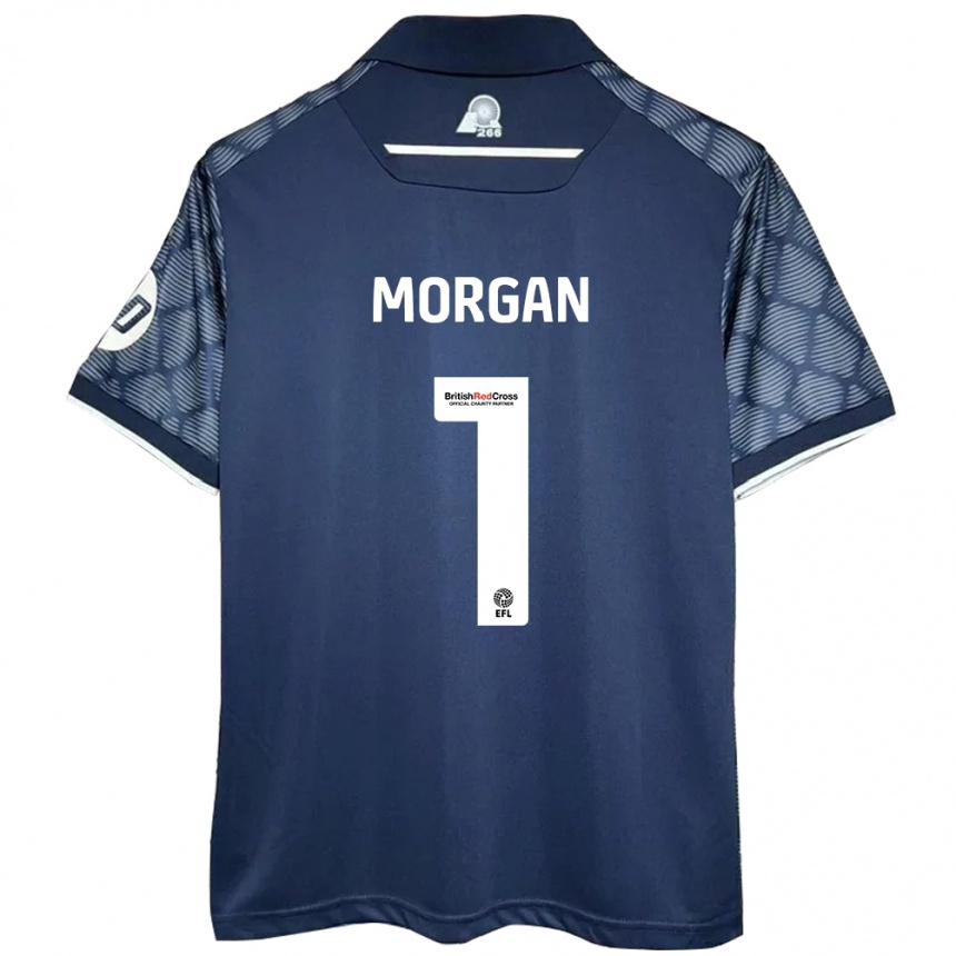 Women Football Delyth Morgan #1 Black Away Jersey 2024/25 T-Shirt