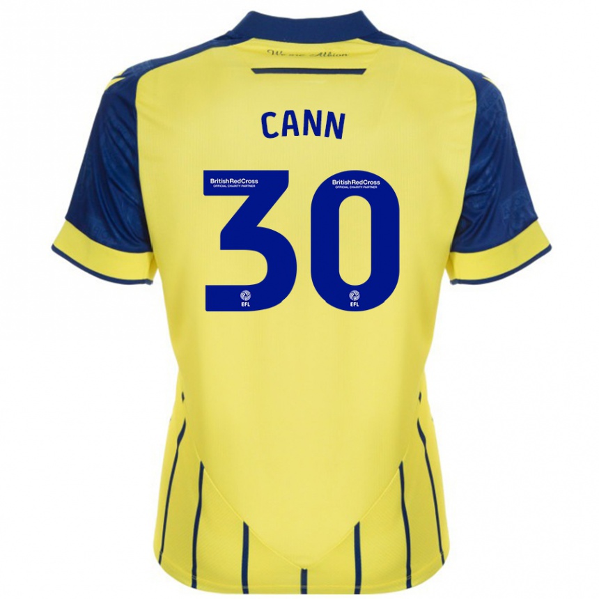 Women Football Ted Cann #30 Yellow Blue Away Jersey 2024/25 T-Shirt