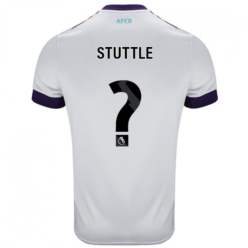 Women Football Jonny Stuttle #0 White Green Purple Away Jersey 2024/25 T-Shirt