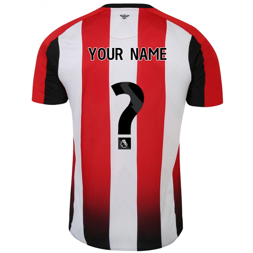 Kids Football Your Name #0 Red White Home Jersey 2024/25 T-Shirt