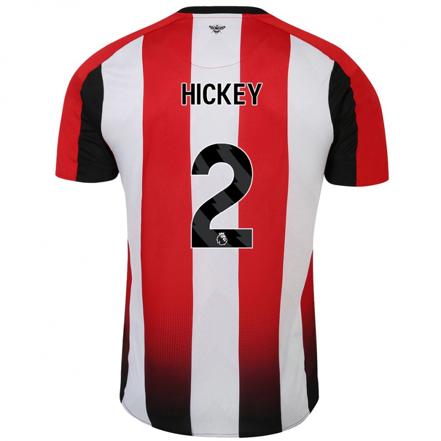 Kids Football Aaron Hickey #2 Red White Home Jersey 2024/25 T-Shirt