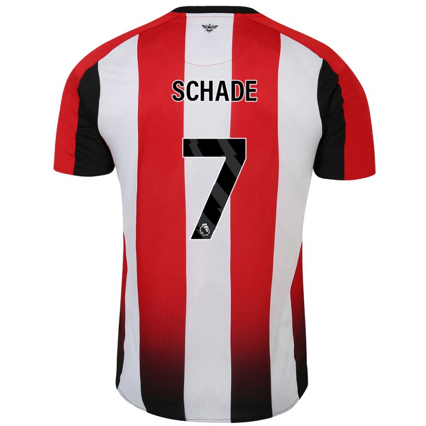 Kids Football Kevin Schade #7 Red White Home Jersey 2024/25 T-Shirt