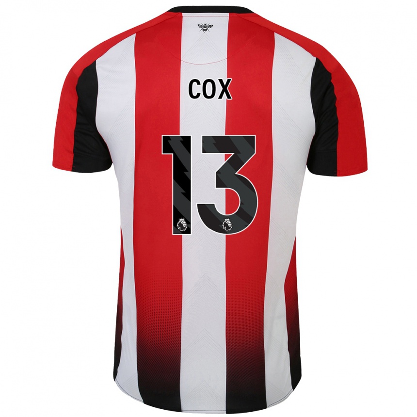 Kids Football Matthew Cox #13 Red White Home Jersey 2024/25 T-Shirt