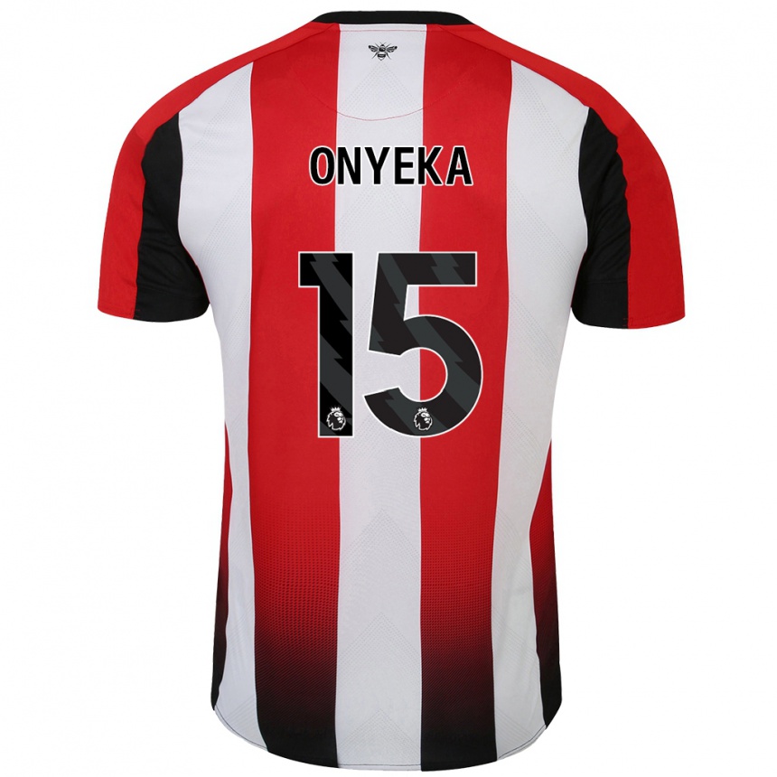 Kids Football Frank Onyeka #15 Red White Home Jersey 2024/25 T-Shirt