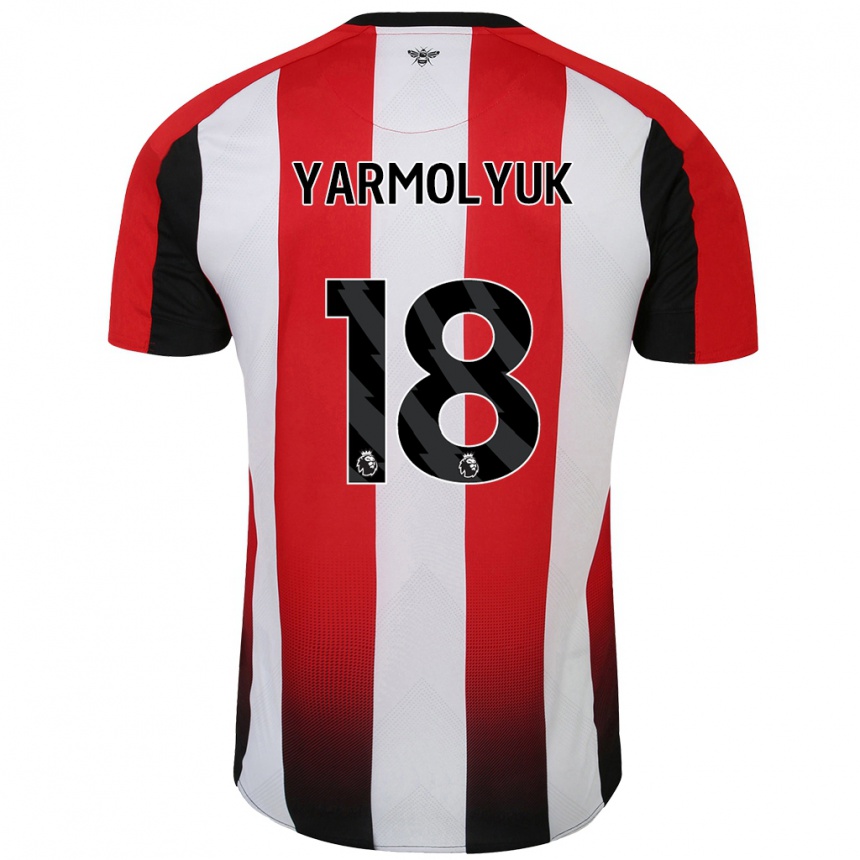 Kids Football Yegor Yarmolyuk #18 Red White Home Jersey 2024/25 T-Shirt