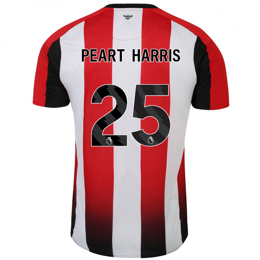 Kids Football Myles Peart-Harris #25 Red White Home Jersey 2024/25 T-Shirt