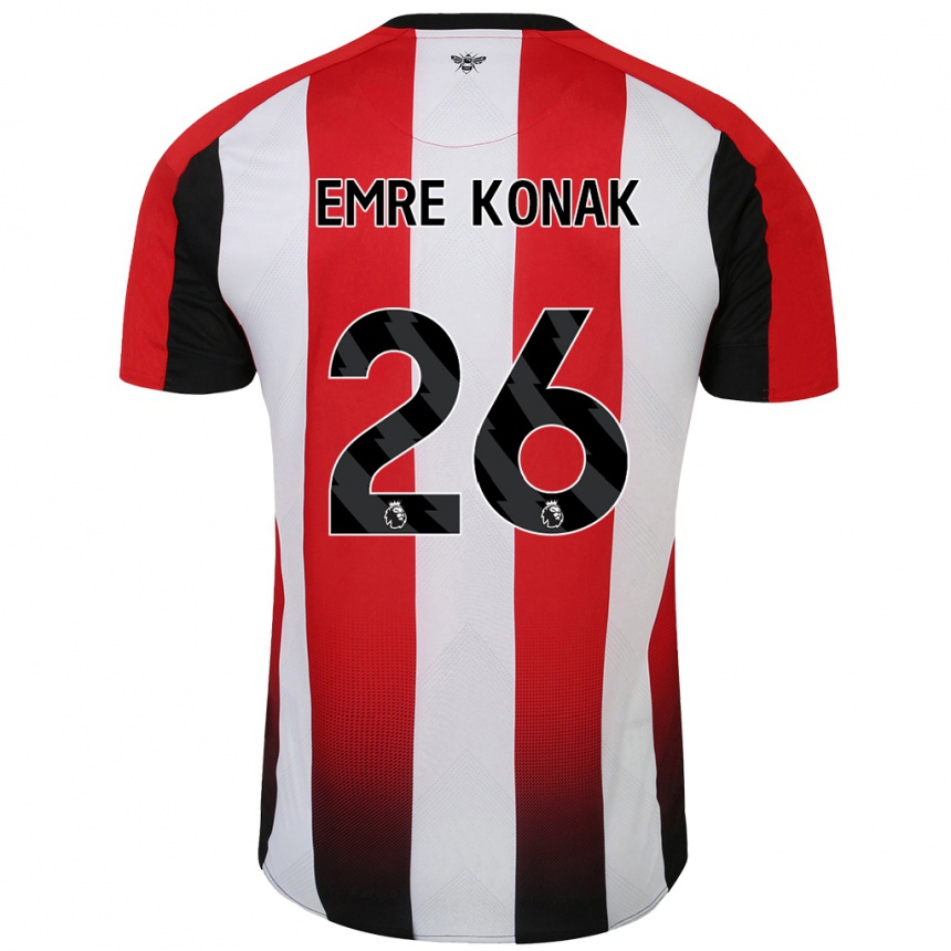 Kids Football Yunus Emre Konak #26 Red White Home Jersey 2024/25 T-Shirt