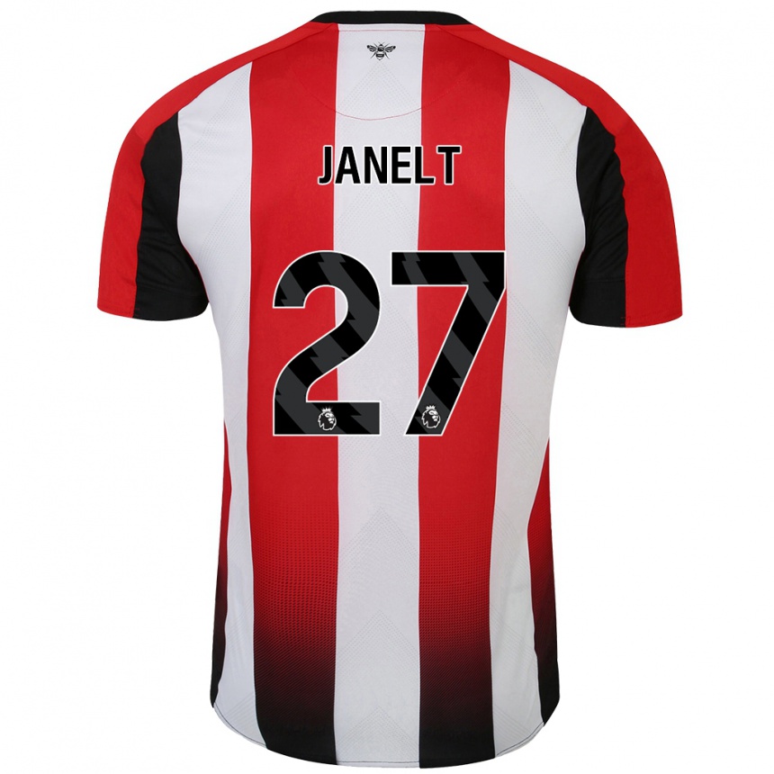 Kids Football Vitaly Janelt #27 Red White Home Jersey 2024/25 T-Shirt