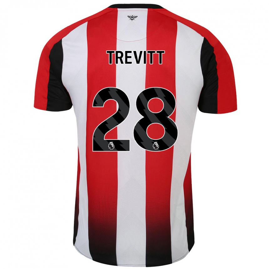 Kids Football Ryan Trevitt #28 Red White Home Jersey 2024/25 T-Shirt