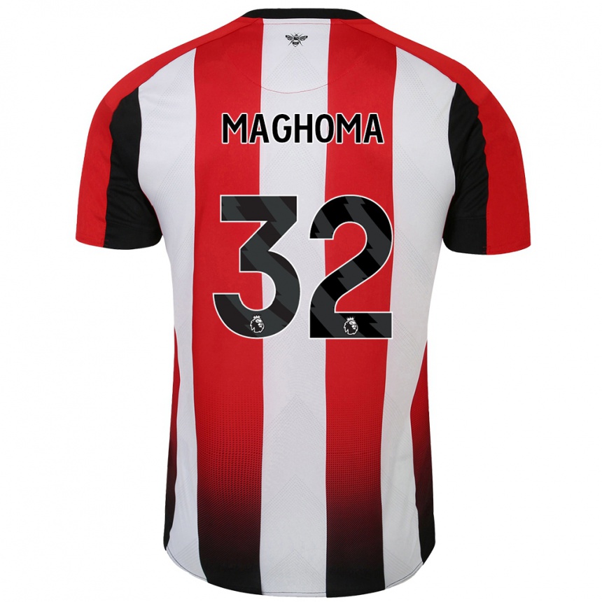 Kids Football Paris Maghoma #32 Red White Home Jersey 2024/25 T-Shirt