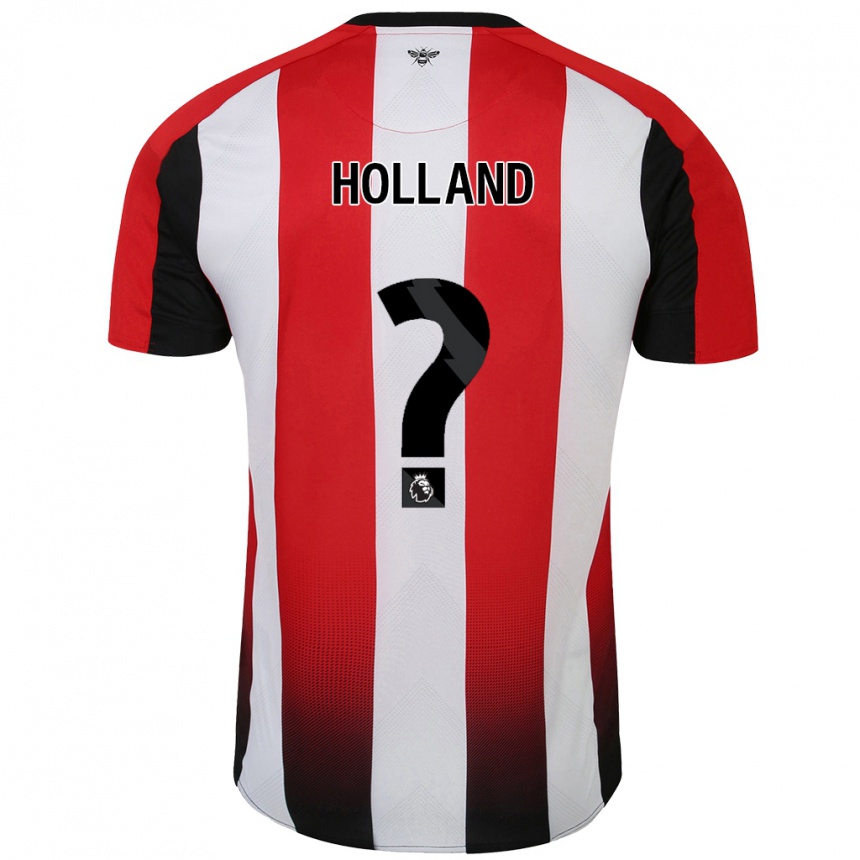 Kids Football Isaac Holland #0 Red White Home Jersey 2024/25 T-Shirt