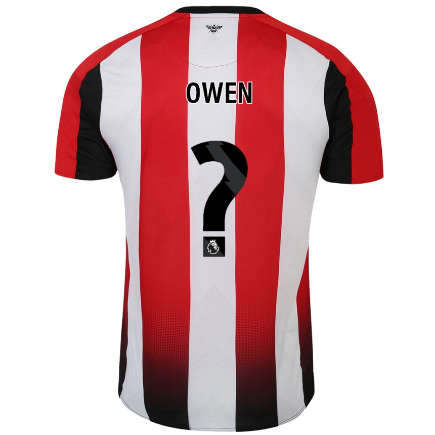 Kids Football Riley Owen #0 Red White Home Jersey 2024/25 T-Shirt