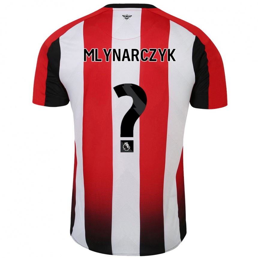 Kids Football Adam Mlynarczyk #0 Red White Home Jersey 2024/25 T-Shirt