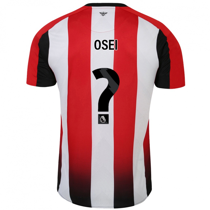 Kids Football Mark Osei #0 Red White Home Jersey 2024/25 T-Shirt