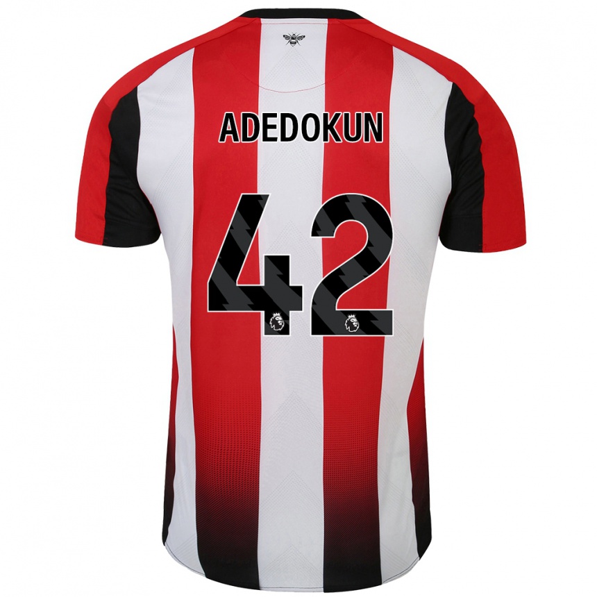 Kids Football Val Adedokun #42 Red White Home Jersey 2024/25 T-Shirt