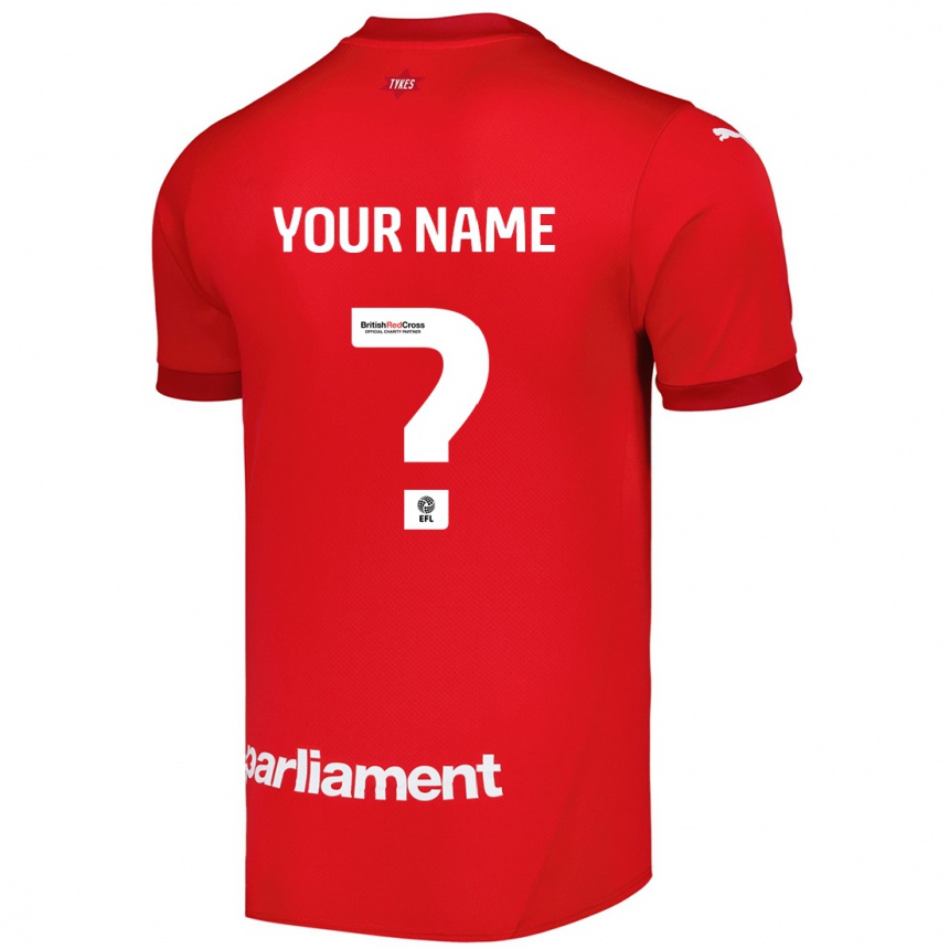 Kids Football Your Name #0 Red Home Jersey 2024/25 T-Shirt