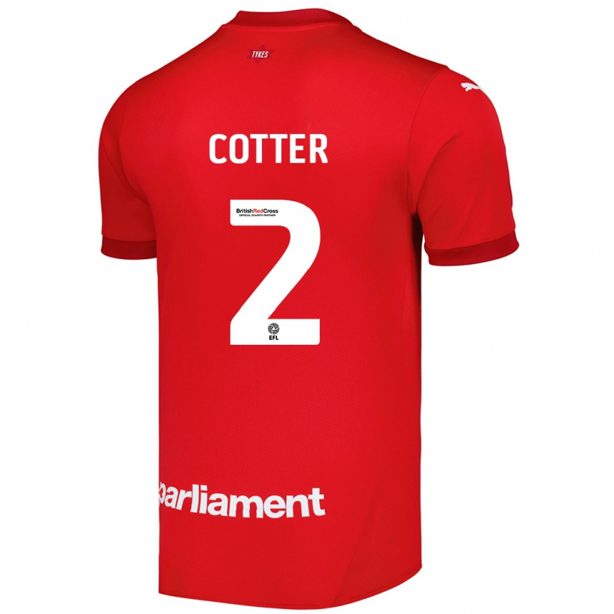 Kids Football Barry Cotter #2 Red Home Jersey 2024/25 T-Shirt