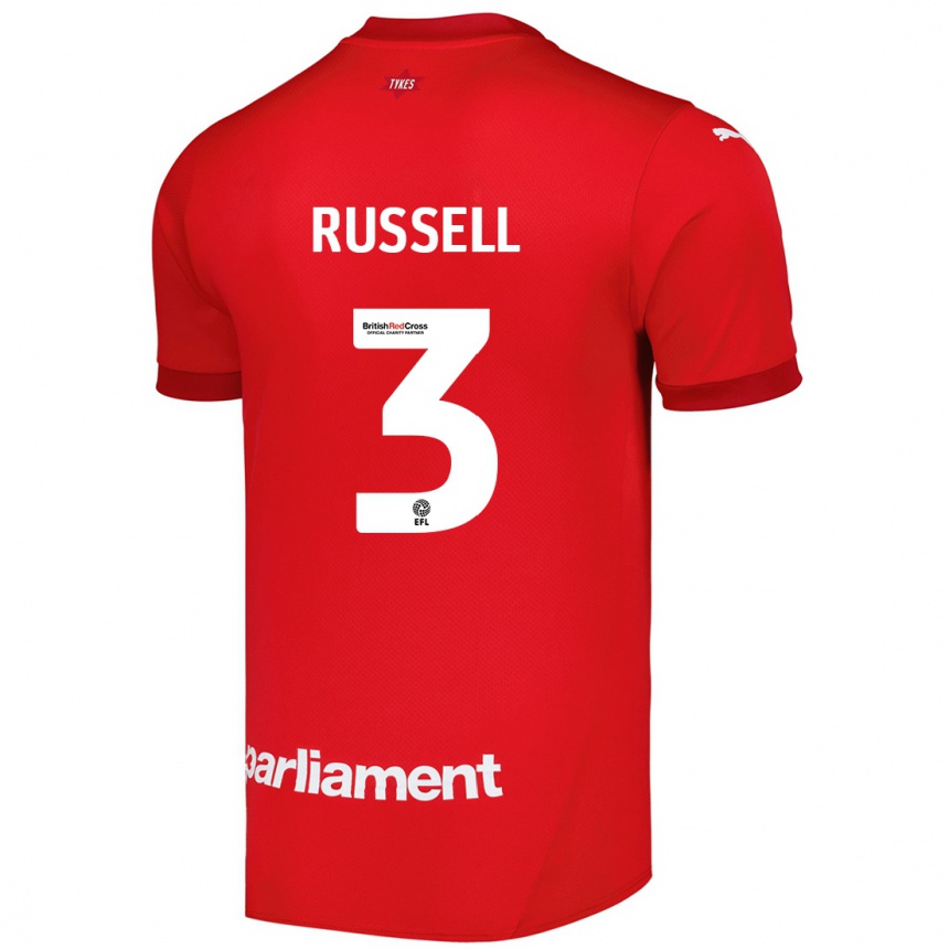 Kids Football Jon Russell #3 Red Home Jersey 2024/25 T-Shirt