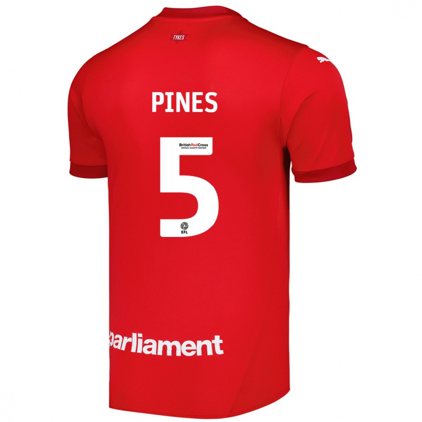 Kids Football Donovan Pines #5 Red Home Jersey 2024/25 T-Shirt