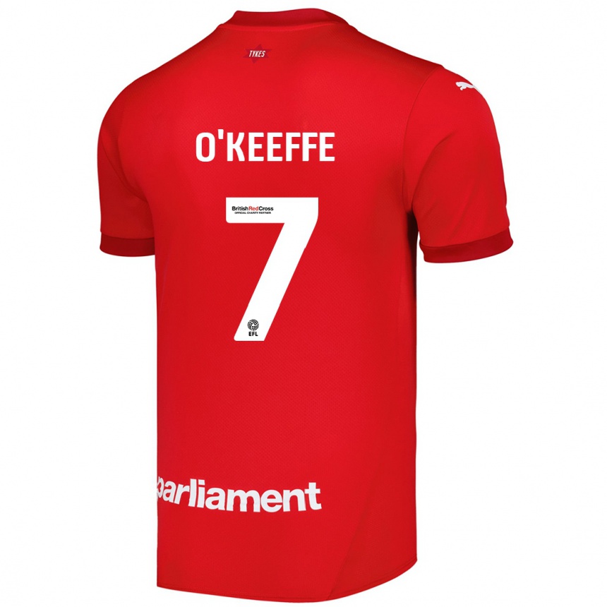 Kids Football Corey O'keeffe #7 Red Home Jersey 2024/25 T-Shirt