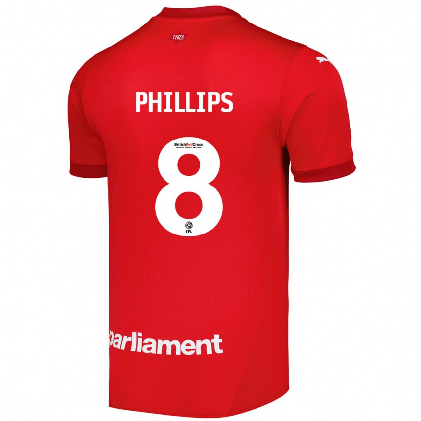 Kids Football Adam Phillips #8 Red Home Jersey 2024/25 T-Shirt