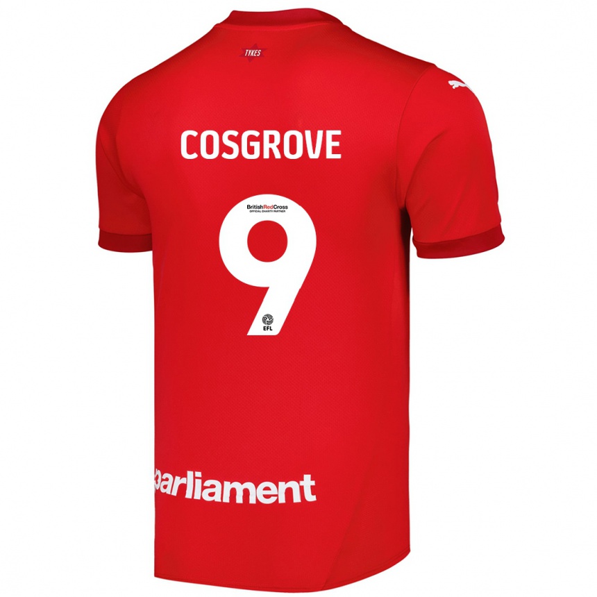 Kids Football Sam Cosgrove #9 Red Home Jersey 2024/25 T-Shirt