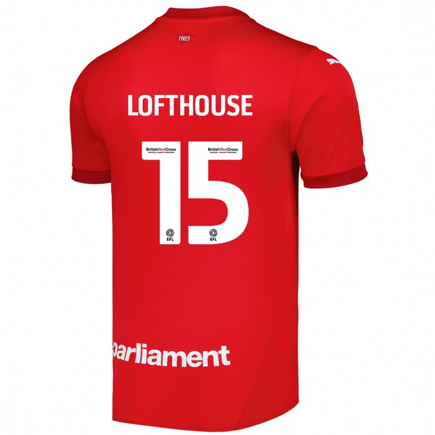 Kids Football Kyran Lofthouse #15 Red Home Jersey 2024/25 T-Shirt