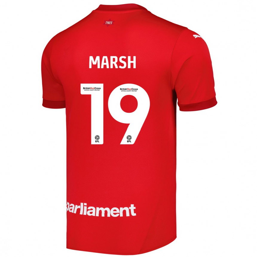 Kids Football Aiden Marsh #19 Red Home Jersey 2024/25 T-Shirt