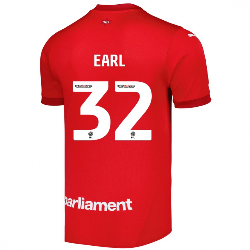 Kids Football Josh Earl #32 Red Home Jersey 2024/25 T-Shirt