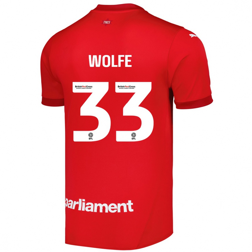 Kids Football Matty Wolfe #33 Red Home Jersey 2024/25 T-Shirt