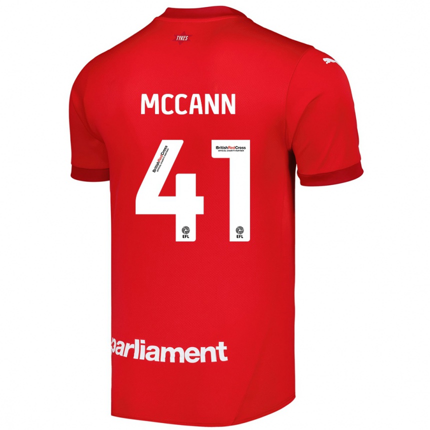 Kids Football Bayley Mccann #41 Red Home Jersey 2024/25 T-Shirt