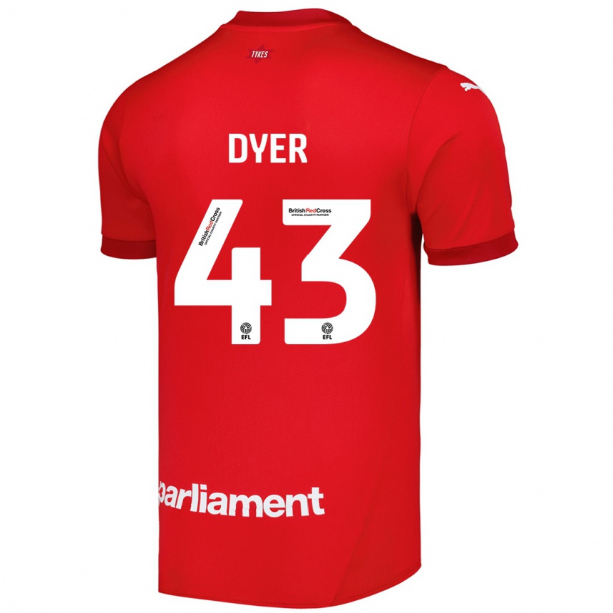 Kids Football Josiah Dyer #43 Red Home Jersey 2024/25 T-Shirt