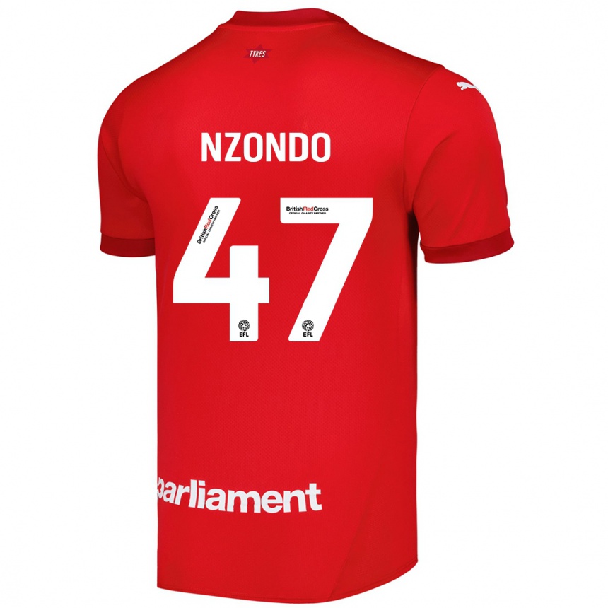 Kids Football Emmaisa Nzondo #47 Red Home Jersey 2024/25 T-Shirt