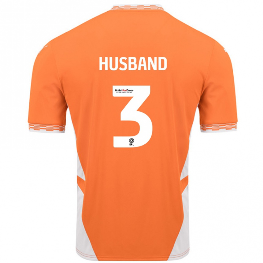 Kids Football James Husband #3 Orange White Home Jersey 2024/25 T-Shirt