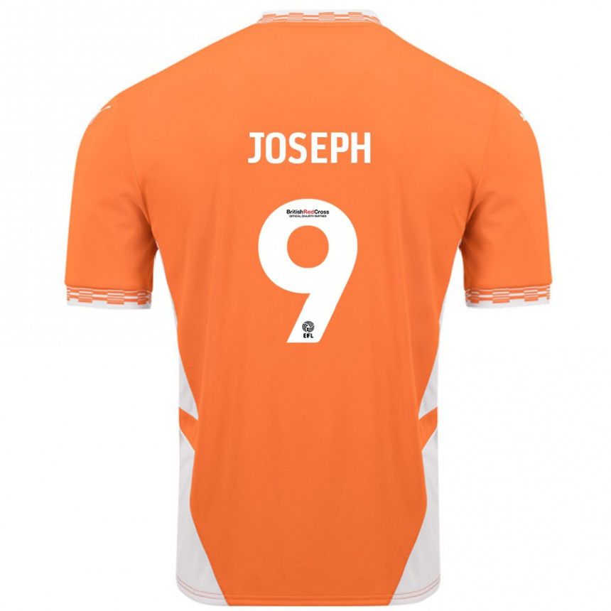 Kids Football Kyle Joseph #9 Orange White Home Jersey 2024/25 T-Shirt