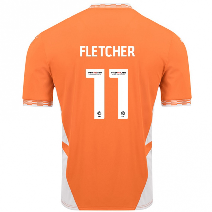 Kids Football Ashley Fletcher #11 Orange White Home Jersey 2024/25 T-Shirt