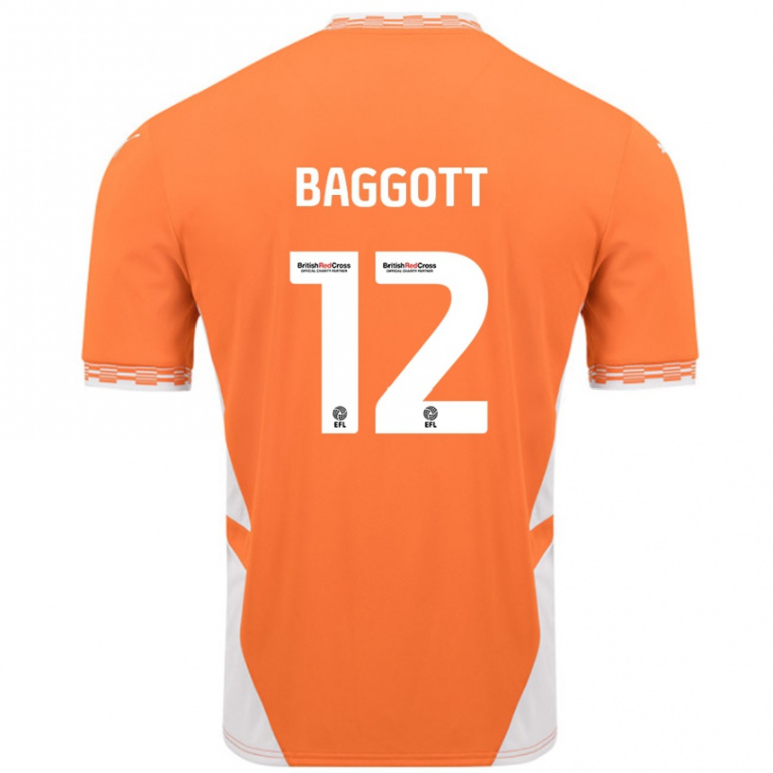 Kids Football Elkan Baggott #12 Orange White Home Jersey 2024/25 T-Shirt