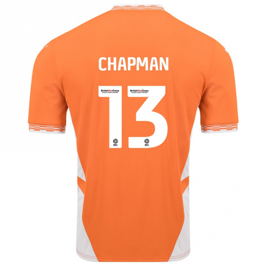 Kids Football Mackenzie Chapman #13 Orange White Home Jersey 2024/25 T-Shirt