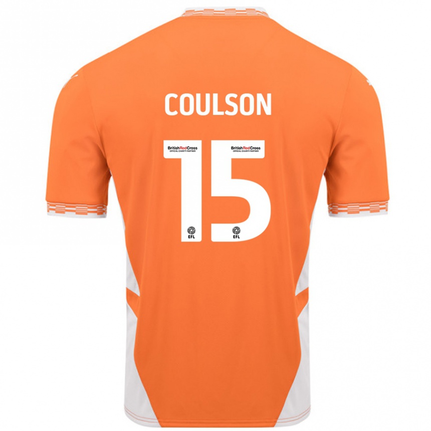 Kids Football Hayden Coulson #15 Orange White Home Jersey 2024/25 T-Shirt