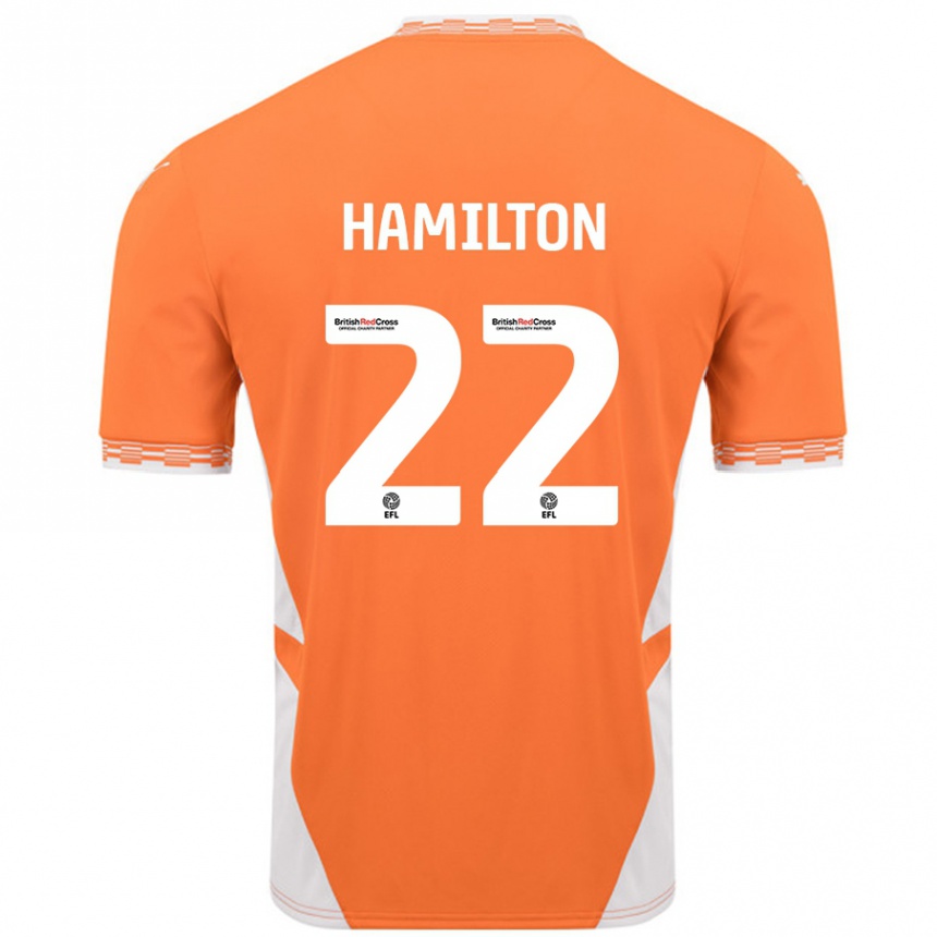 Kids Football Cj Hamilton #22 Orange White Home Jersey 2024/25 T-Shirt