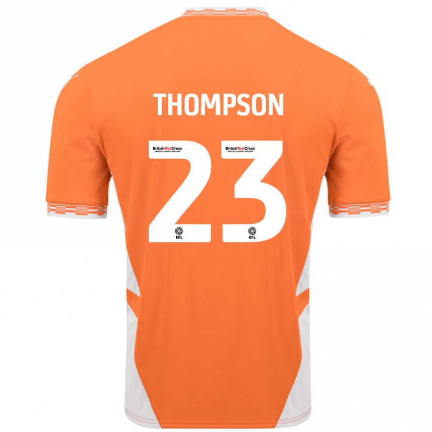 Kids Football Dominic Thompson #23 Orange White Home Jersey 2024/25 T-Shirt