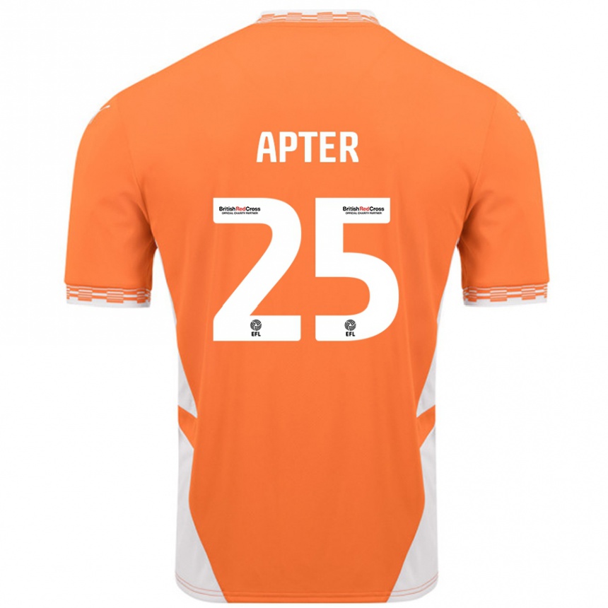 Kids Football Rob Apter #25 Orange White Home Jersey 2024/25 T-Shirt