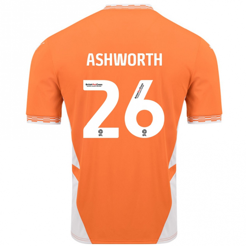 Kids Football Zac Ashworth #26 Orange White Home Jersey 2024/25 T-Shirt