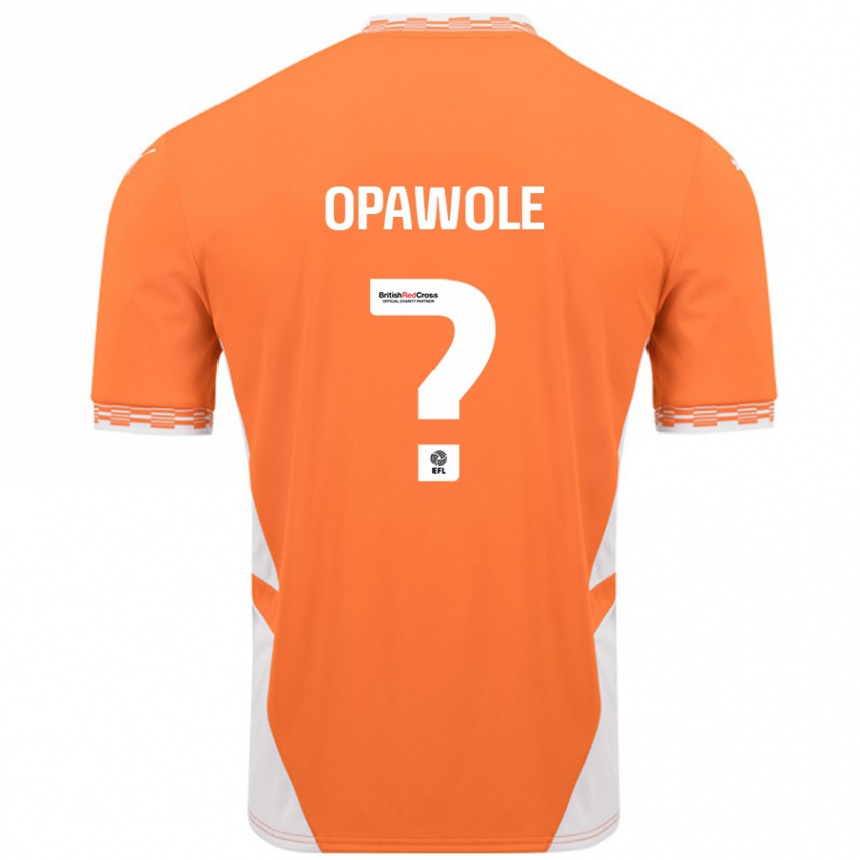 Kids Football Johnson Opawole #0 Orange White Home Jersey 2024/25 T-Shirt