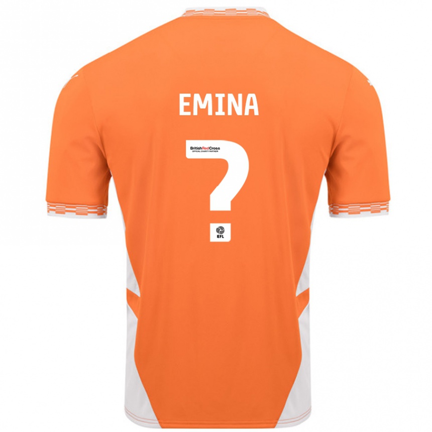 Kids Football Ezra Emina #0 Orange White Home Jersey 2024/25 T-Shirt