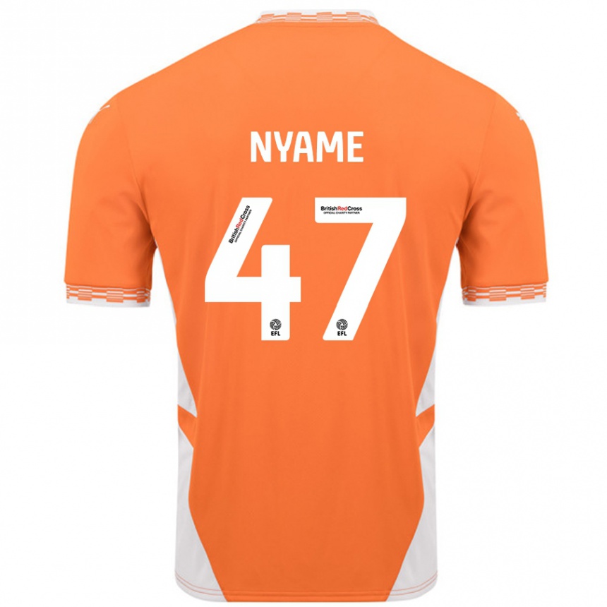 Kids Football Josh Nyame #47 Orange White Home Jersey 2024/25 T-Shirt